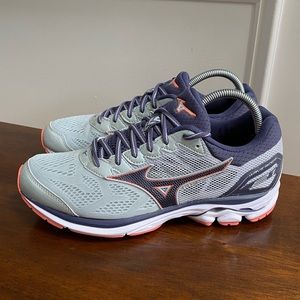 Mizuno Women's Wave Rider 21 Running Shoe High Rise Graystone Sneaker Size 9.5 D